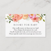 柑橘系ピンクの花の本ベビー エンクロージャーカード (正面)