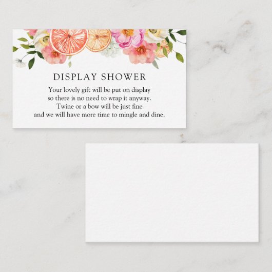 柑橘系ピンクの花ディスプレイシャワーエンクロージャカード エンクロージャーカード (正面/裏面)