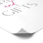 柑橘系ピンクフローラベビーシャワーカードとギフト ポスター (角)