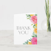 柑橘系ピンクフローラベビーシャワー サンキューカード (正面)