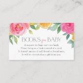 柑橘系ピンクフローラ赤ちゃんシャワーブックベビー エンクロージャーカード (正面)
