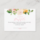 柑橘系ピンクベビーシャワーおむつラッフル エンクロージャーカード (正面)