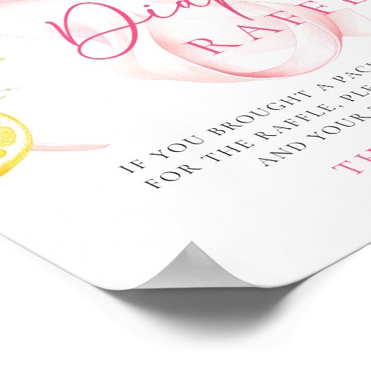 柑橘系ピンクボウおむつラッフルテーブルサインポスター ポスター (角)