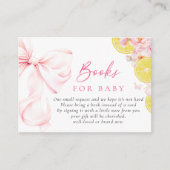 柑橘系ピンクボウ赤ちゃんシャワーブックベビー エンクロージャーカード (正面)