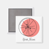 柑橘系ピンク名磁石スクエア マグネット (正面/裏面)