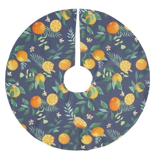 柑橘系フュージョン：熱帯性のオレンジしゃれている ブラッシュドポリエステルツリースカート (正面)