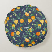柑橘系フュージョン：熱帯性のオレンジしゃれている ラウンドクッション (裏面)