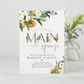 柑橘系ブライダルシャワー彼女は彼女の主なスクイーズを見つけた 招待状 (スタンド正面)