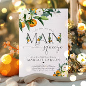 柑橘系ブライダルシャワー彼女は彼女の主なスクイーズを見つけた 招待状