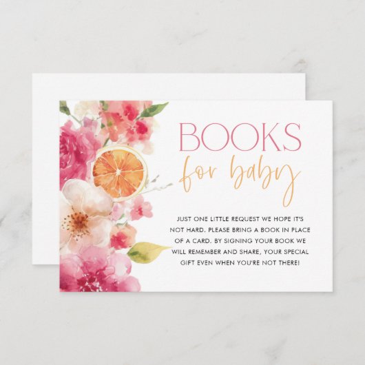 柑橘系ベビーシャワーブカード明るいフローラ 招待状 (正面/裏面)