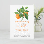 柑橘系ベビーシャワー少しかわいこちゃんが途中にある 招待状 (スタンド正面)