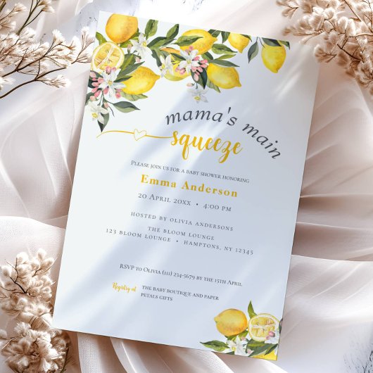 柑橘系ママのメイン絞りベビーシャワー 招待状
