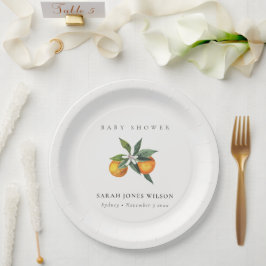 柑橘系ミニマルオレンジ植物性ボホベイビーシャワー ペーパープレート