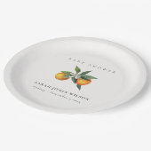 柑橘系ミニマルオレンジ植物性ボホベイビーシャワー ペーパープレート (アングル)