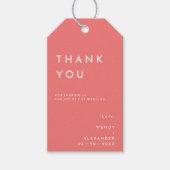 柑橘系ミニマル結婚リストピンク ギフトタグ (正面)