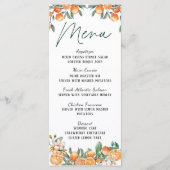 柑橘系モダンのメ結婚ニュー・カード メニュー (正面)