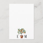 柑橘系モダンの詳細カー結婚ド エンクロージャーカード (裏面)