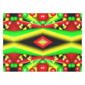 柑橘系レッドイエローバブルとストライプ抽象芸術アート テーブルクロス (正面(横))