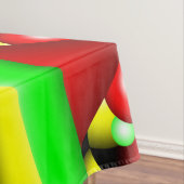 柑橘系レッドイエローバブルとストライプ抽象芸術アート テーブルクロス (インサイチュ)