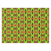 柑橘系レッドイエローバブルとストライプ抽象芸術アート テーブルクロス (正面(横))