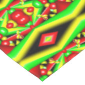 柑橘系レッドイエローバブルとストライプ抽象芸術アート テーブルクロス (アングル)