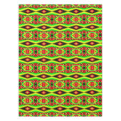 柑橘系レッドイエローバブルとストライプ抽象芸術アート テーブルクロス (正面)