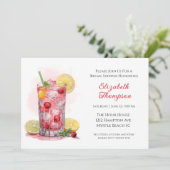 柑橘系レッドフルーツドリンクカクテルブライダルシャワー 招待状 (スタンド正面)