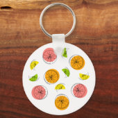 柑橘系数々の文字バックアルミニウム円 キーホルダー (正面)