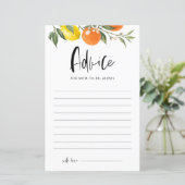 柑橘系植物性ベビーシャワーアドバイスカード (スタンド正面)