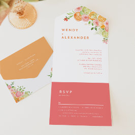 柑橘系水結婚色 オールインワン招待状