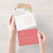柑橘系水結婚色 オールインワン招待状 (貼ってはがせる)