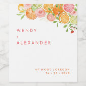 柑橘系水結婚色 ワインラベル (シングルラベル)