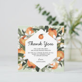 柑橘系男女兼用ベビーシャワーサンキューカード サンキューカード (スタンド正面)