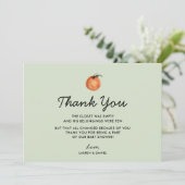 柑橘系男女兼用ベビーシャワーサンキューカード サンキューカード (スタンド正面)