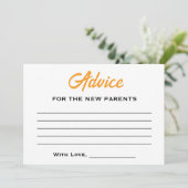 柑橘系男女兼用小さなかわいこちゃんベビーシャワー アドバイスカード (スタンド正面)