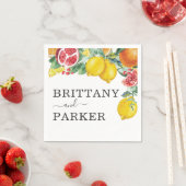 柑橘系結婚植物水彩色 スタンダードカクテルナプキン (インサイチュ)