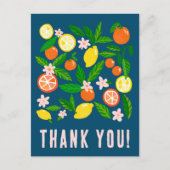 柑橘類お祝いカスタムサンキューレモンのオレンジ ポストカード (正面)