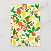 柑橘類お祝いカスタムベビーシャワーブック4ベビー エンクロージャーカード (裏面)