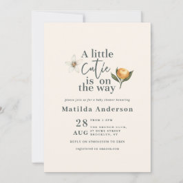 柑橘類かわいこちゃん植物性タイポグラフィベビーシャワー