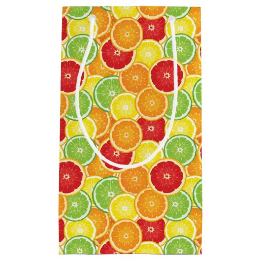 柑橘類が付いているパターン スモールペーパーバッグ (正面)