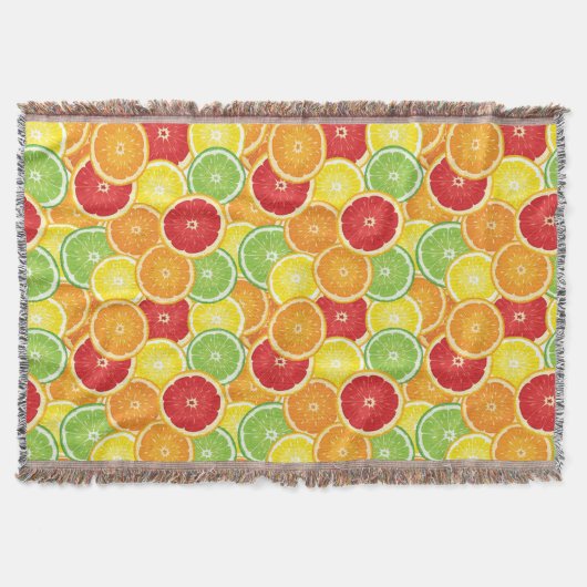 柑橘類が付いているパターン スローブランケット (正面)