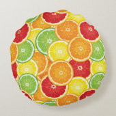 柑橘類が付いているパターン ラウンドクッション (裏面)