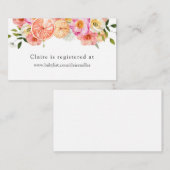 柑橘類とピンクの花赤ちゃんシャワー登録 エンクロージャーカード (正面/裏面)