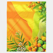 柑橘類と離れのグラフィック フリースブランケット (正面)