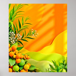 柑橘類と離れのグラフィック ポスター
