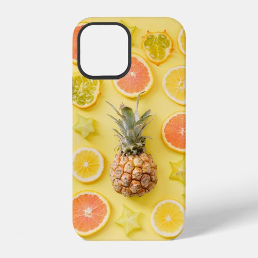 柑橘類に囲まれたパイナップル iPhoneケース (裏面)
