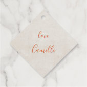 柑橘類のオレンジと花パーソナライズされた咲き フェイバータグ (裏面)