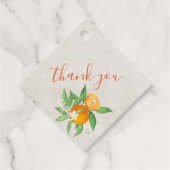 柑橘類のオレンジと花パーソナライズされた咲き フェイバータグ (正面)