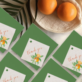 柑橘類のオレンジと花パーソナライズされた咲き フェイバータグ