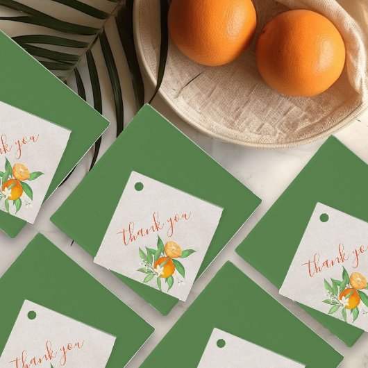 柑橘類のオレンジと花パーソナライズされた咲き フェイバータグ